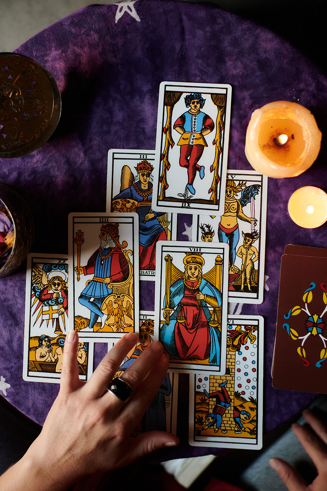 Purple Tartot cards